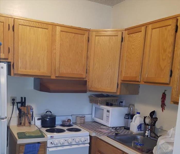 The same cabinets no longer have soot over them since we've cleaned with SERVPRO products.