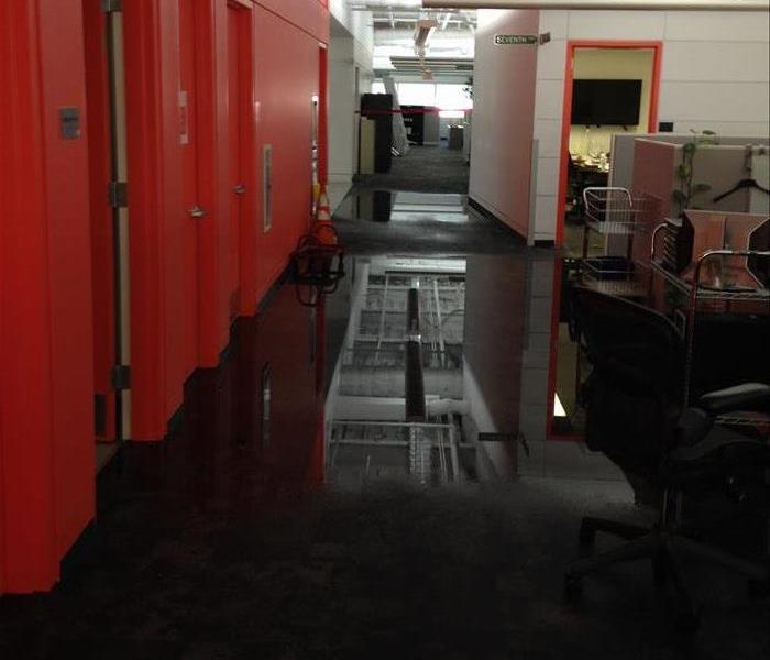 Standing water in office before our services.
