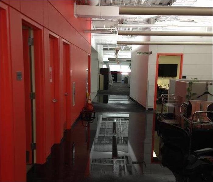 Effected floors of an office building after a flood.